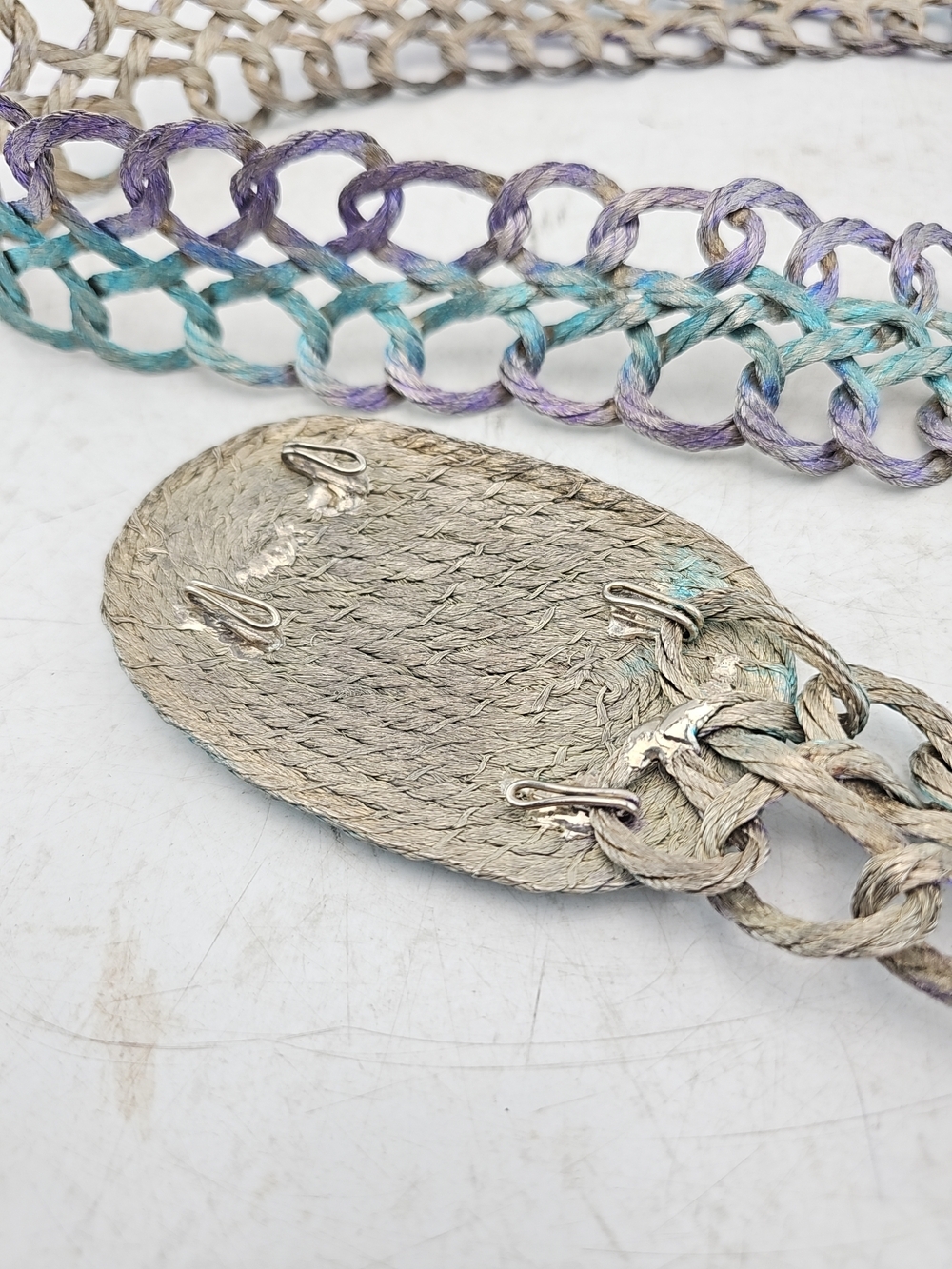 Artisan Purple Woven Cord Chain Belt - Picture 3 of 5
